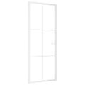 vidaXL Vnútorné dvere 83x201,5 cm biele ESG sklo a hliník