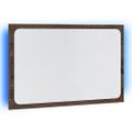 vidaXL LED kúpeľňové zrkadlo hnedý dub 60x8,5x38 cm kompozitné drevo