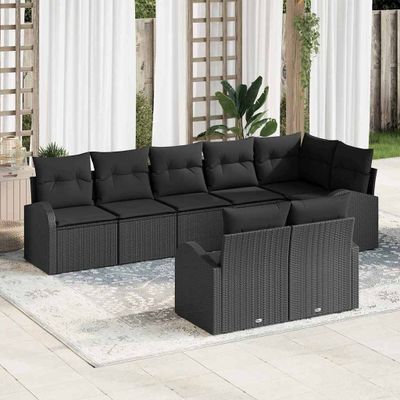 vidaXL Súprava záhradných pohoviek 8 pcs polyratan