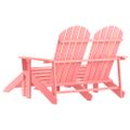 vidaXL 2-miestna záhradná stolička a taburetka Adirondack jedľa ružová