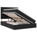 vidaXL LED úložná posteľ s matracom Čierna 140 x 190 cm Zamat