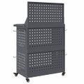vidaXL Kovový vozík na náradie s poličkou Antracitová 65 x 35 x 111 cm