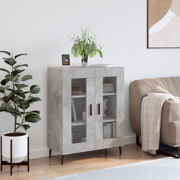 vidaXL Komoda betónovo sivá 69,5x34x90 cm kompozitné drevo