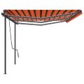 vidaXL Automatická markíza, LED a senzor vetra 6x3,5 m, oranžová/hnedá