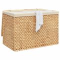 vidaXL Kôš na bielizeň s 3 priehradkami 75x42,5x52 cm vodný hyacint