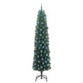 vidaXL Umelý vianočný stromček Zelená 240 cm PVC, oceľ a plast