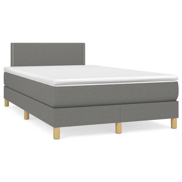 vidaXL Boxspring posteľ s matracom, tmavosivá 120x190 cm, látka