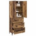 vidaXL Highboard Staré drevo 69,5 x 34 x 180 cm Kompozitné drevo