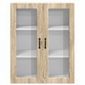 vidaXL Nástenný sklenený kabinet LUCCA Dub sonoma 80 x 31 x 100 cm