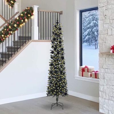 vidaXL Umelý vianočný stromček Zelená 240 cm PVC, plast a oceľ