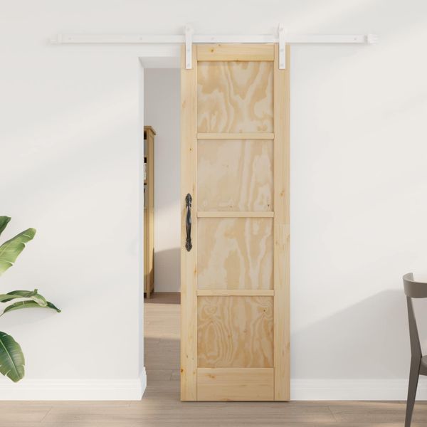 vidaXL Posuvné dvere Prírodná a biela 61 x 198,5 cm Borovicový masív