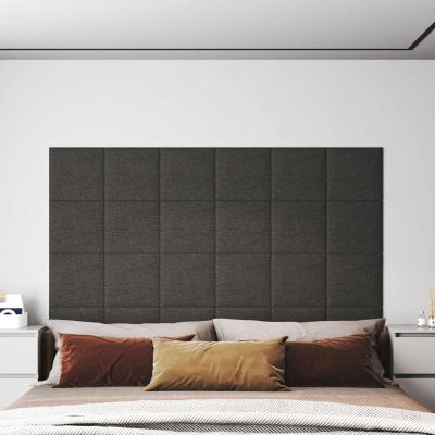 vidaXL Nástenný čelník 12 pcs 30 x 30 cm Tmavo šedá látka