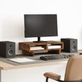 vidaXL Stojan na monitor dymový dub 50x27x15 cm kompozitné drevo