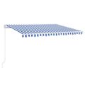 vidaXL Manuálna zaťahovacia markíza s LED diódami 450x300 cm modro-biela