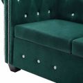 vidaXL 2-dielna sada chesterfield pohoviek zamatové čalúnenie zelená