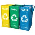 Tašky na triedený odpad SORT EASY 3 SLIM, 18x30x40 cm, 3 x 22 l, 3 ks SIXTOL