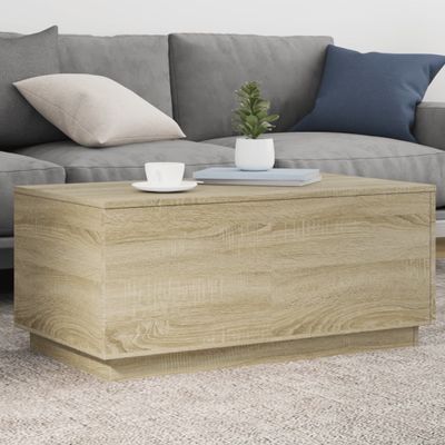 vidaXL Konferenčný stolík s LED osvetlením dub sonoma 90x50x40 cm