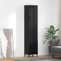 vidaXL Highboard Čierny dub 34,5 x 34 x 180 cm Kompozitné drevo