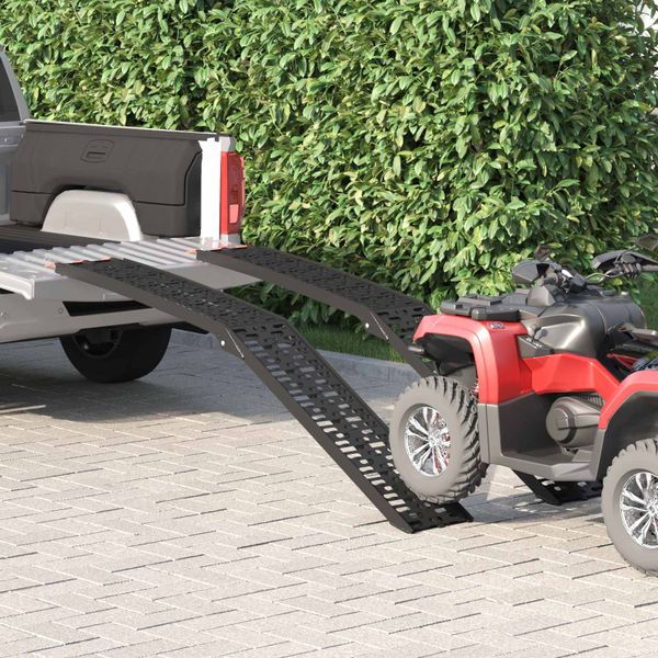 vidaXL Skladacia motocyklistická rampu 340 kg na rampu 2 pcs Čierny