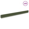 vidaXL Obrubník trávnika 10 ks 103 x 10 cm Oceľ Olivovo zelená