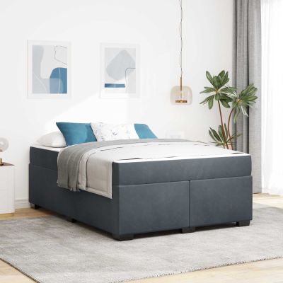 vidaXL Rám postele s matracmi Tmavo šedá 160 x 200 cm látka