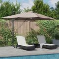 vidaXL Slnečník 351 x 250 x 253 cm Polyester a hliník Sivohnedá