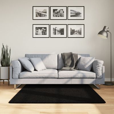 vidaXL Koberec HUARTE s krátkym vlasom umývateľný čierny 120x120 cm