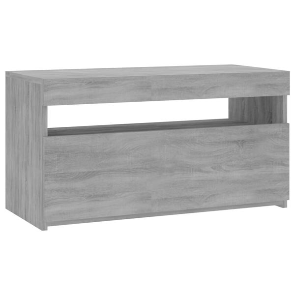 vidaXL TV skrinka s LED svetlami sivý dub sonoma 75x35x40 cm