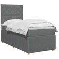 vidaXL LED boxspring posteľ s matracom Tmavosivá 80 x 200 cm Látka