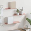 vidaXL Závesná polica 3 ks Ružová 40 x 9 x 2,5 cm Oceľ
