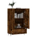 vidaXL Vysoká skrinka dymový dub 69,5x31x115 cm kompozitné drevo