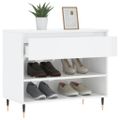 vidaXL Botník lesklý biely 70x36x60 cm spracované drevo