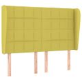 vidaXL Čelo postele so záhybmi zelený 147x23x118/128 cm látka