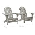 vidaXL Záhradné stoličky Adirondack+stolík, jedľový masív, sivé