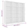 vidaXL Skrinka na CD, biela 100x23x89,5 cm, kompozitné drevo