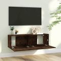 vidaXL Nástenná TV skrinka údený dub 100x30x30 cm spracované drevo