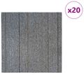 vidaXL Kobercová dlaždica Svetlosivá s prúžkom 50 x 50 cm 20 ks