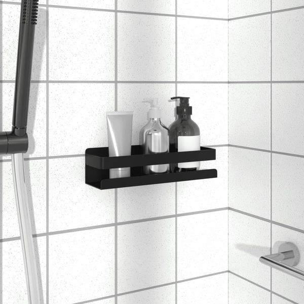 vidaXL Sprchová polica matná čierna 23x6,5x6 cm brúsená nerez.oceľ 304