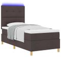 vidaXL LED box s pružinami Tmavohnedá 100 x 200 cm látka