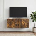 vidaXL Nástenná TV skrinka 78,5 x 31 x 30 cm Dymový dub