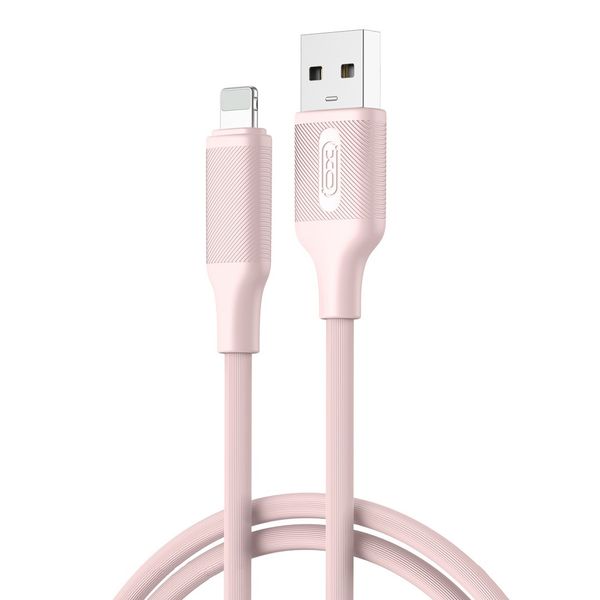 XO kábel NB265 USB - Lightning 1,0 m 2,4 A ružová