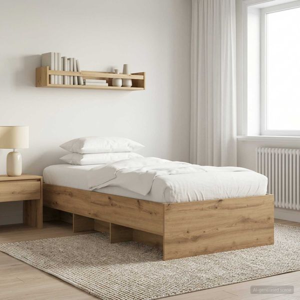 vidaXL Rám postele s poličkou Dub artisan 80 x 200 cm Kompozitné drevo