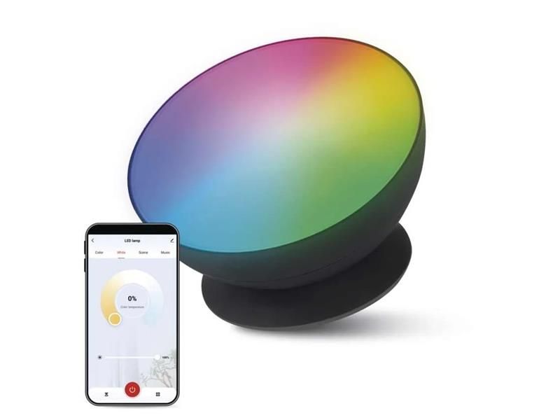 GoSmart LED ambientná lampa EMOS ZCW11BR, čierna, teplá biela – studená biela/ RGB, WiFi