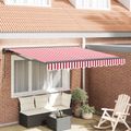 vidaXL Rám markízy Červená a Biela 350 x 250 cm