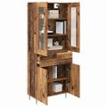 vidaXL Highboard 2 ks Staré drevo 69,5 x 34 x 180 cm Kompozitné drevo