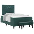 vidaXL Posteľ s pružinovým rámom Tmavozelená 200 x 120 cm Zamat