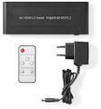 NEDIS HDMI přepínač/ 3x HDMI vstup/ 1x HDMI výstup/ 4K@60Hz/ dálkové ovládání/ box/ kov/ antracit Prepínac, switch, 3× HDMI vstup, 1× HDMI výstup, manuální, 4K pri 60Hz, podpora 3D, kov, cerný