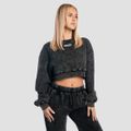 Dámska mikina Cropped Aura Washed Black - GymBeam, veľkosť XL