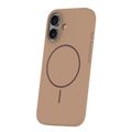 Silicone Thin Mag case for iPhone 16e / 17e brown