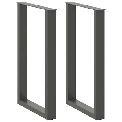 vidaXL Nohy barového stola v tvare U, 2 ks, antracitové, 60 x (90-91) cm, oceľové